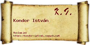 Kondor István névjegykártya